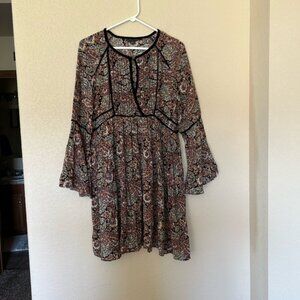 American Eagle Floral 70s Style Bohemian Hippie Dress